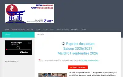 Page d'accueil de judo-des-2-caps.com